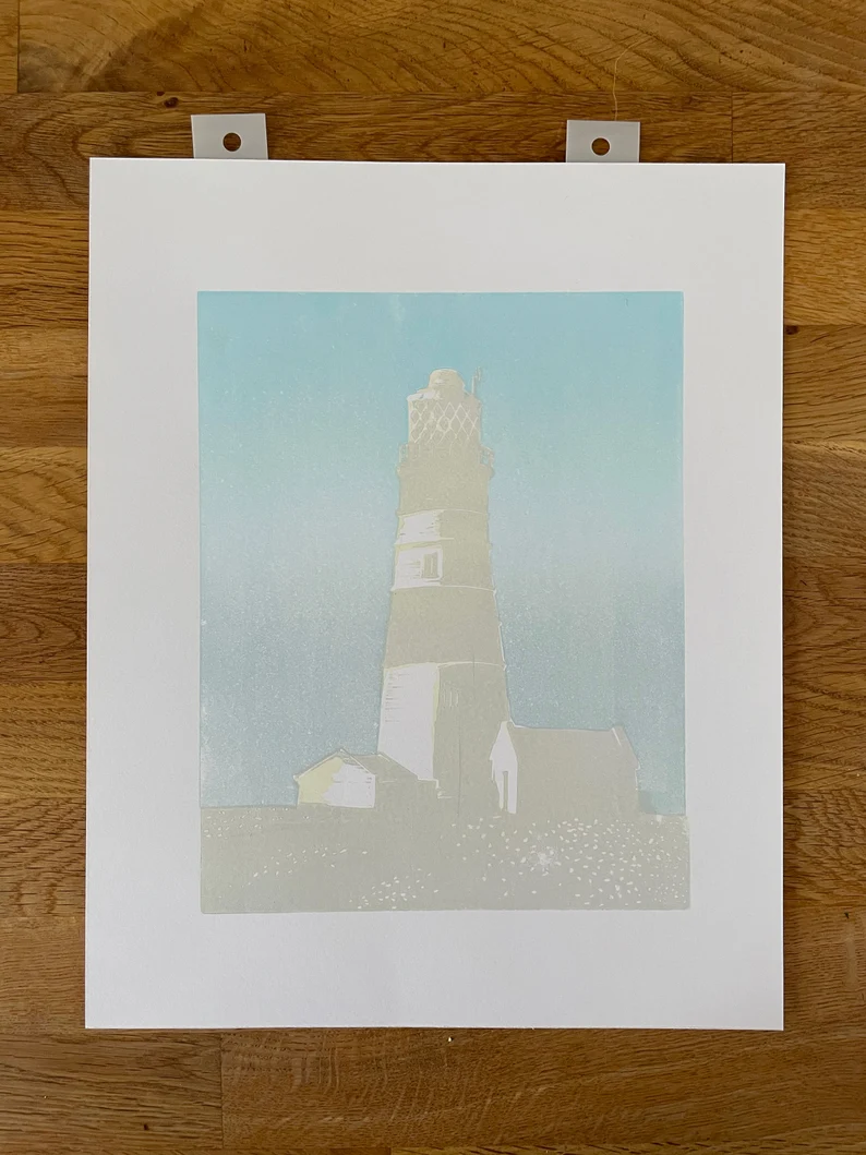Orfordness Lighthouse Lino Print - Layer 3