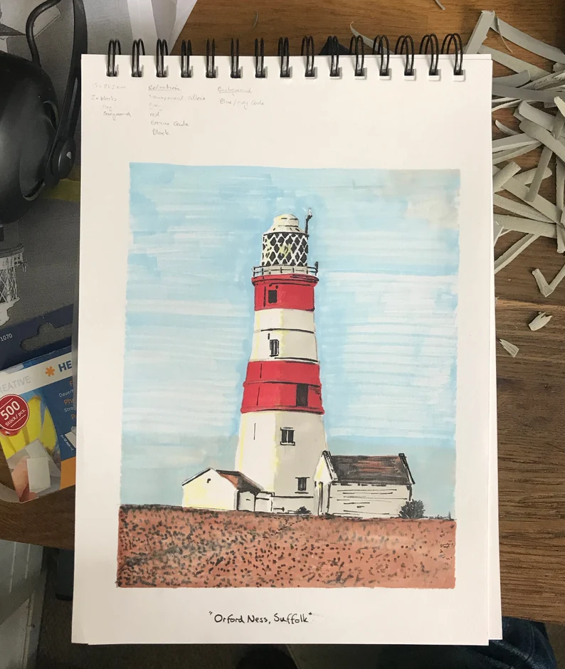 Orfordness Lighthouse Original Sketch