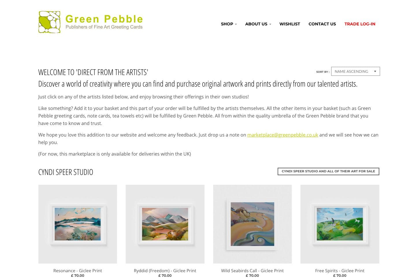 Green Pebble Shopify Marketplace Landing Page