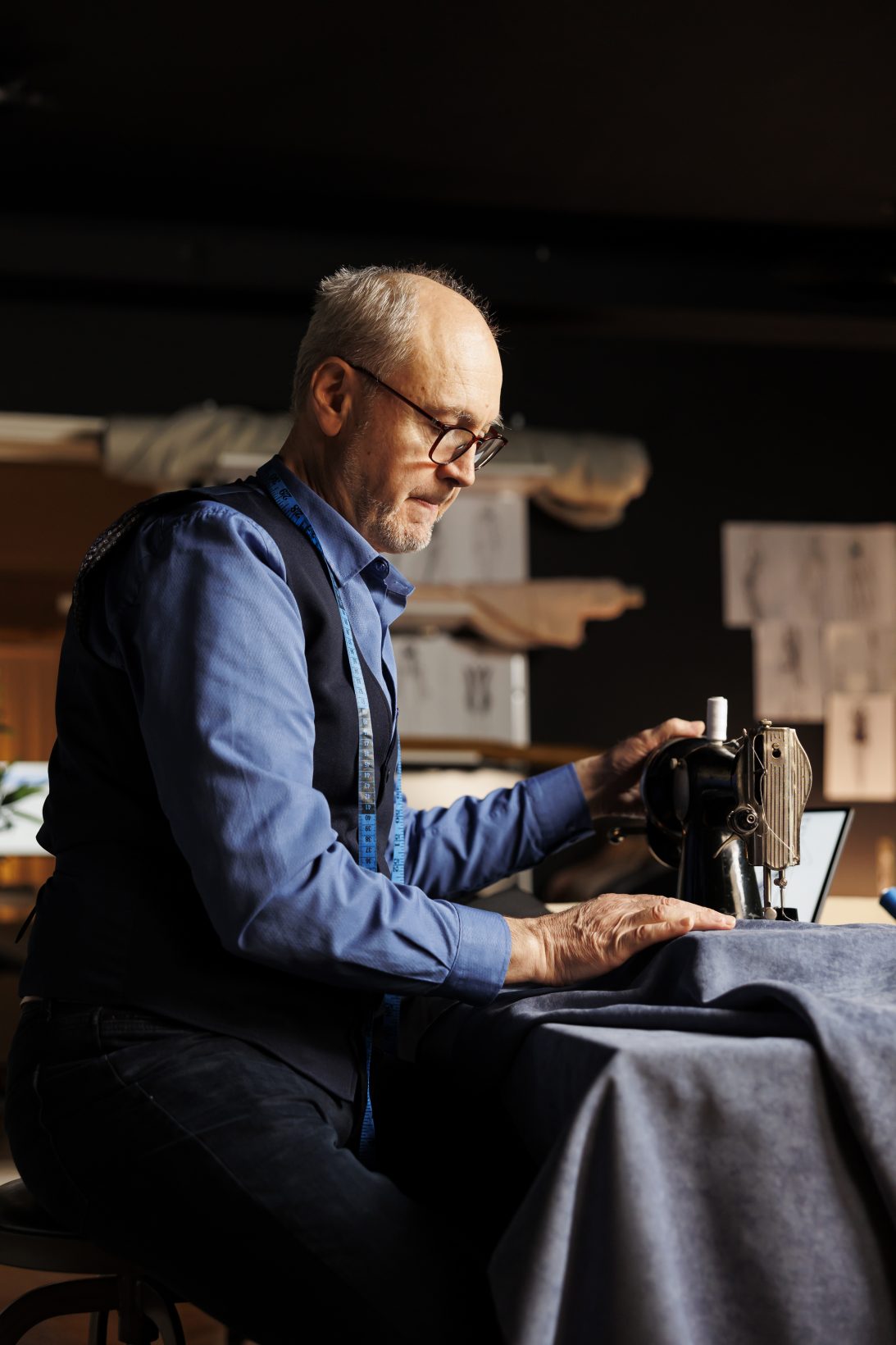 A tailor working